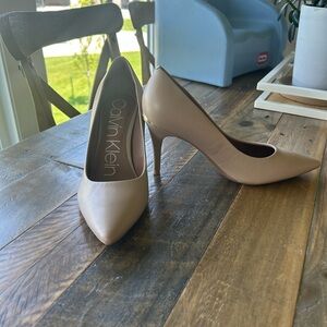 Calvin Klein Beige Pointed Toe Heels